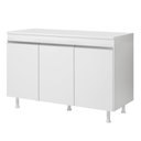 Ver imagem 2 de Balcão Buffet Gabinete de Cozinha Lux 120cm 100% Mdf com Tampo 03 Portas Branco - Desk Design