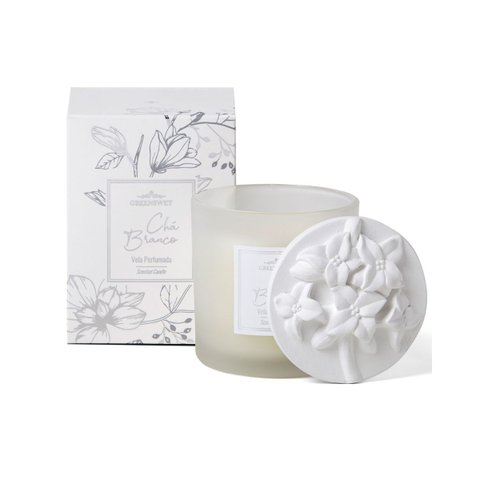 Vela Perfumada 180g Essencia Cha Branco Greenswet
