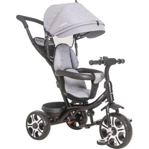 Triciclo Infantil Kiddo Giratório - 2 em 1 - Pedal e Passeio com Aro - Melange Grafite