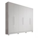 Ver imagem 1 de Guarda-roupa Solteiro 6 Portas 1,80m com Pés - Sergipe-branco - Bianchi Móveis