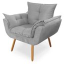 Ver imagem 4 de Poltrona Decorativa Opala  com Puff Suede Cinza