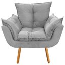 Ver imagem 3 de Poltrona Decorativa Opala  com Puff Suede Cinza