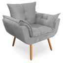 Ver imagem 2 de Poltrona Decorativa Opala  com Puff Suede Cinza