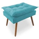 Ver imagem 5 de Poltrona Decorativa Sala Recepção Escritório Deluxe com Puff Suede Turquesa