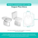 Ver imagem 3 de Assento Sanitário Tampa de Vaso Branco Mdf Laqueado Vogue Plus para Bacia Deca