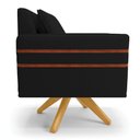 Ver imagem 5 de Kit 02 Poltronas Linho Base De Madeira Ma30 A79 Preto