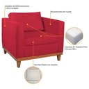 Ver imagem 7 de Kit Sofá 3 Lugares e 2 Poltronas Europa 180 cm Estilo Conforto e Elegância Suede Vermelho