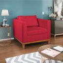 Ver imagem 3 de Kit Sofá 3 Lugares e 2 Poltronas Europa 180 cm Estilo Conforto e Elegância Suede Vermelho