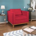 Ver imagem 3 de Kit Sofá 3 Lugares e 2 Poltronas Europa 180 cm Estilo Conforto e Elegância Suede Vermelho