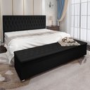 Ver imagem 2 de Kit Cabeceira e Calçadeira Baú King 1,95m Madrid Suede - Pallazio - Preto