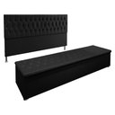 Ver imagem 1 de Kit Cabeceira e Calçadeira Baú King 1,95m Madrid Suede - Pallazio - Preto