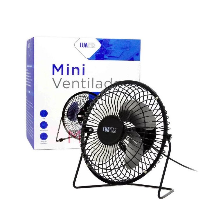 Mini Ventilador USB de Mesa 5V Silencioso Angulo Ajustável - Ls-904