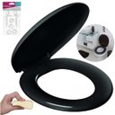 Ver imagem 1 de Assento Tampa Vaso Sanitário Oval Almofadado + Jogo de Parafusos de Fixação para Assento Sanitário