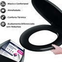 Ver imagem 5 de Assento Tampa Vaso Sanitário Oval Almofadado + Jogo de Parafusos de Fixação para Assento Sanitário