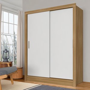 Guarda Roupa Solteiro Nanda 2 Pts Boreal/branco - Moveis Arapongas Boreal/branco