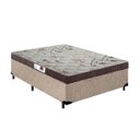 Ver imagem 1 de Cama Box Casal Colchão Top Line Mola Bonnel + Box Suede Bege Rc Sono Leve 59x138x188