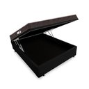 Ver imagem 1 de Cama Box Baú Casal Colchão Espuma D45 Bordado + Box Suede Preto Rc Sono Leve 63x138x188