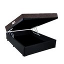 Ver imagem 1 de Cama Box Baú Casal Colchão Espuma D45 Bordado + Box Sintético Preto Rc Sono Leve 63x138x188