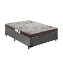 Ver imagem 1 de Cama Box Casal Colchão Espuma D45 Bordado + Box Suede Cinza Rc Sono Leve 60x138x188
