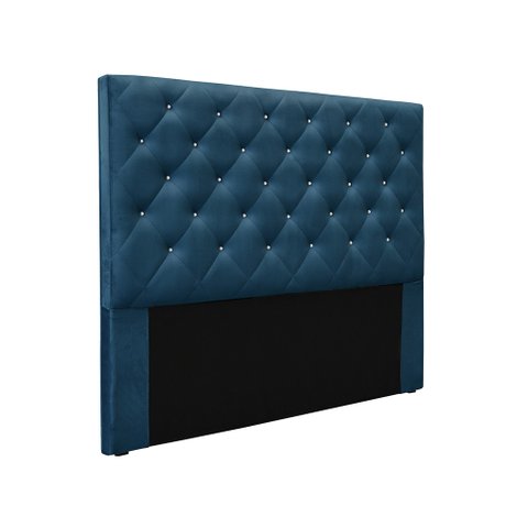 Cabeceira Cama Box King 195 Cm Tania Veludo S04 - D'Rossi Azul Marinho