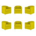 Ver imagem 1 de Kit 6 Cadeiras Poltronas Decorativas Espera Clinica Dentista Cor:amarelo