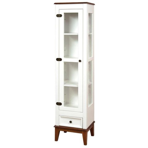 Cristaleira Remy 1 Porta e 1 Gaveta Cor Branco com Amendoa 180 Cm - 58758