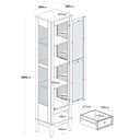 Ver imagem 3 de Cristaleira Remy 1 Porta e 1 Gaveta Cor Branco com Amendoa 180 Cm - 58758