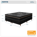 Ver imagem 3 de Cama Box Preta + Colchão Queen Size Bariloche Preto Molas Ensacadas One Face 158x198x63cm