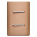 Ver imagem 1 de Conjunto Interruptor Duplo (1 Simples + 1 Paralelo) Horizontal 4x2 Ouro Rose Cromado Dnv1500/7orcr