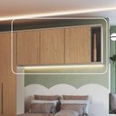 Ver imagem 2 de Guarda-Roupa Módulo Aéreo 3 Portas Elegantes Marrom/Níquel/Angelin