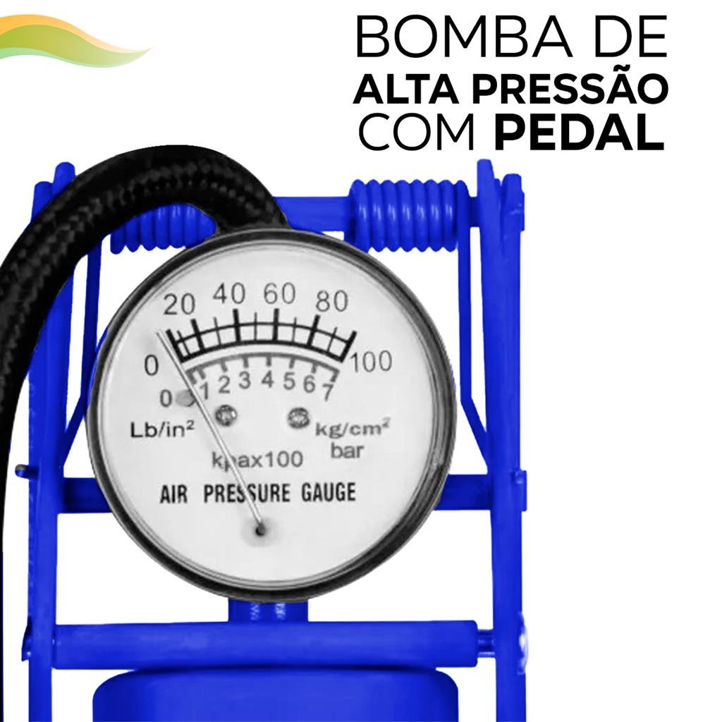 Bomba de Ar Portatil com Pedal de Encher Pneu Bike e Bola - 2