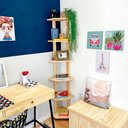 Ver imagem 2 de Estante de Canto de Madeira Pinus 6 Prateleiras Linea Natural