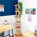 Ver imagem 1 de Estante de Canto de Madeira Pinus 6 Prateleiras Linea Natural