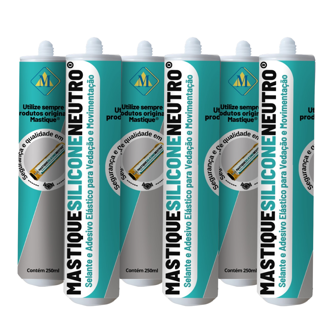 Mastique® Silicone Neutro Original (Kit 6 tubos)