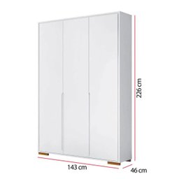Guarda-roupa Infantil Sloan 3 Portas com Branco Móveis Estrela - 5