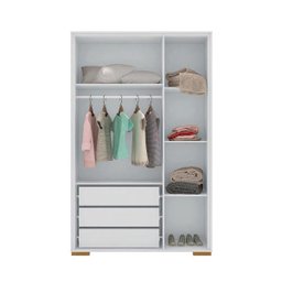 Guarda-roupa Infantil Sloan 3 Portas com Branco Móveis Estrela - 4