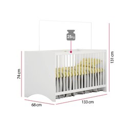 Berço Gutti Liv Branco Atóxico Móveis Estrela - 5