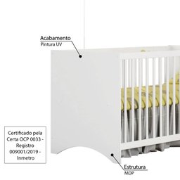 Berço Gutti Liv Branco Atóxico Móveis Estrela - 3