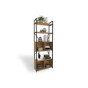 Ver imagem 6 de Estante Livreiro Solteiro Industrial Li018 C/ 4 Portas 72cm Canela/preto - Kappesberg