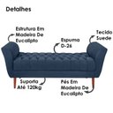 Ver imagem 3 de Recamier Grecia 150cm Suede Azul Marinho MPassos
