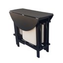 Ver imagem 1 de Conjunto Prático Mesa e 4 Cadeiras Dobrável Preto Estofado Bar-cozinha-lazer-varanda ( Redondo )