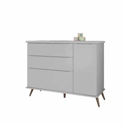 Cômoda Melinda Cinza 100% mdf 3 Gavetas e 1 Porta - Phoenix Baby - 2