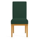 Ver imagem 5 de Kit 2 Cadeiras de Jantar Solana Suede Base de Madeira - Pallazio Cor:Verde