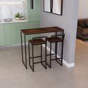 Ver imagem 2 de Bancada Cozinha Balcão Gourmet 120cm Imbuia 2 Banquetas Estofado Pt