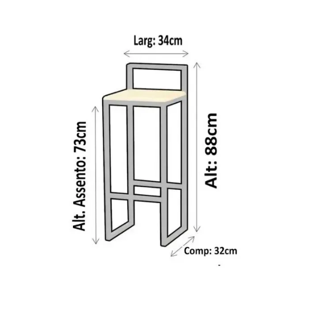 Bancada Cozinha Balcão Gourmet 120cm Imbuia 2 Banquetas Estofado Pt - 5