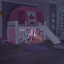 Ver imagem 1 de Cama com Escorrega Barraca e Luz/LED Princesas Original Disney PuraMagia