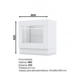 Balcão Modulado 300cm de Cozinha com Espaço para Cooktop Forno de Embutir Pia Americana Henn - 3