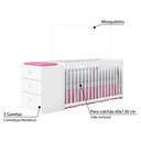 Ver imagem 3 de Berço Cômoda Gutti Branco Atóxico Móveis Estrela