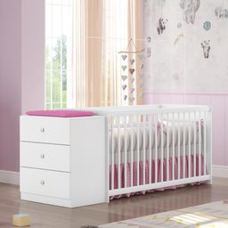 Berço Cômoda Gutti Branco Atóxico Móveis Estrela - 1