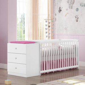 Berço Cômoda Gutti Branco Atóxico Móveis Estrela